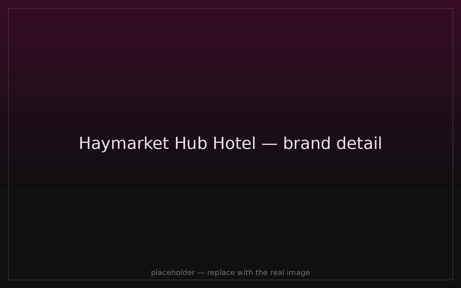 Haymarket Hub Hotel brand detail photography