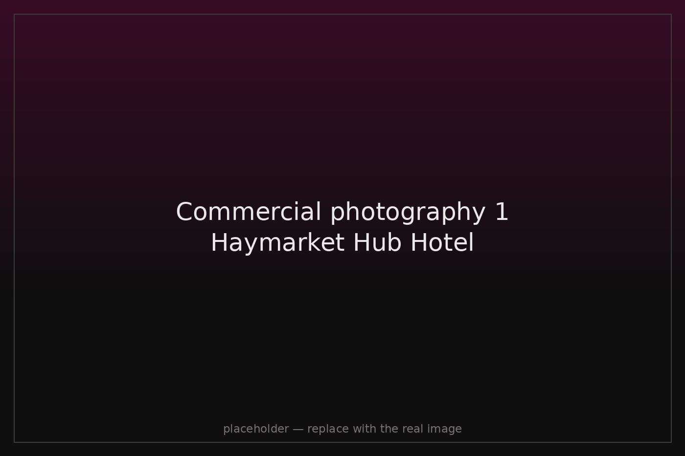 Commercial photography at Haymarket Hub Hotel Edinburgh